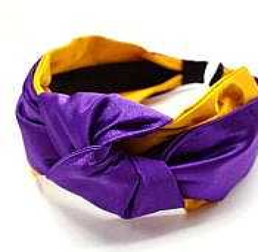 Accessories Prep Obsessed W&T Headbands | Jumbo Puffy Knotted Headbands - Yellow & Purple