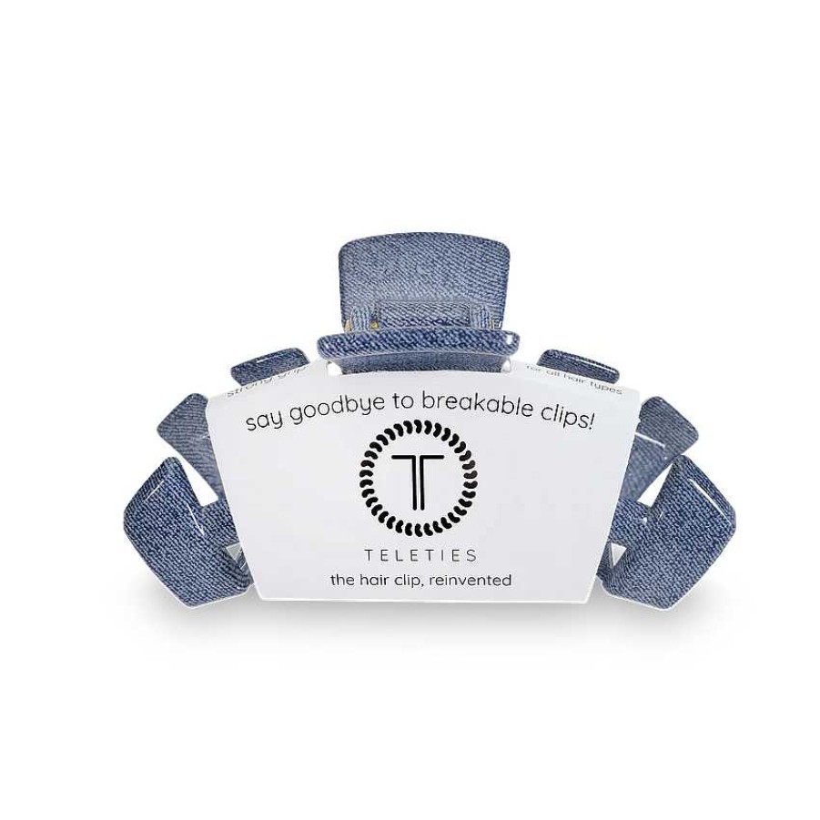 Accessories Teleties Hair Ties & Clips | Medium Teleties Claw Clip - Denim