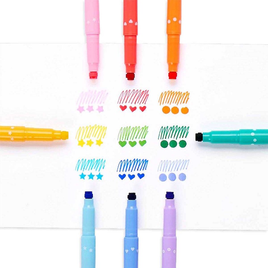 Home Decor Ooly | Confetti Stamp Double-Ended Markers - Set Of 9