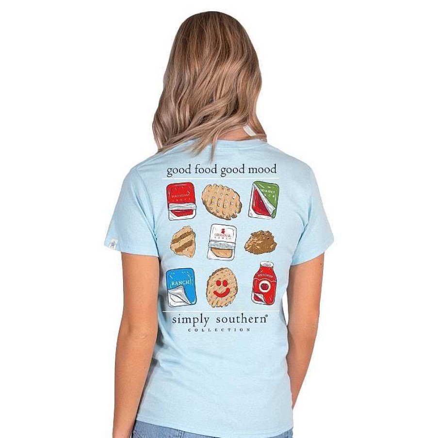 Clothing Simply Southern Preppy Tees | Good Food Good Mood' Chicken Short Sleeve Tee By Simply Southern