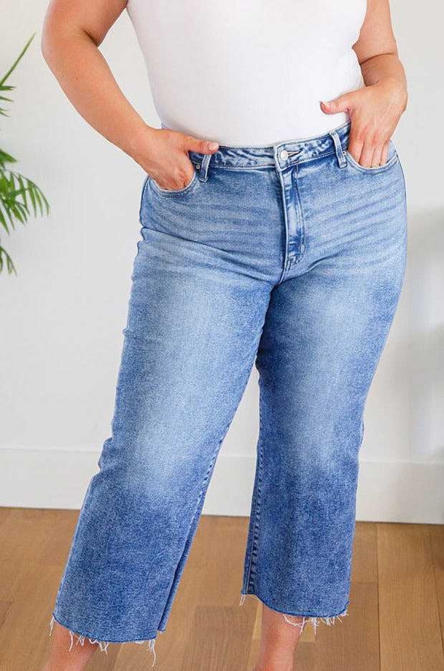 Clothing LDW Sale Denim | Simple Is The Way Wide Leg Capris