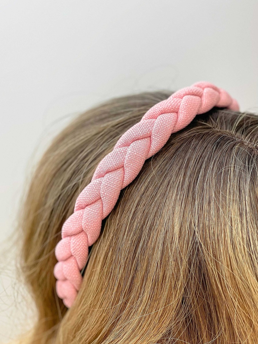 Accessories Prep Obsessed FC Hair Ties & Clips | Textured Braid Headband - Pink