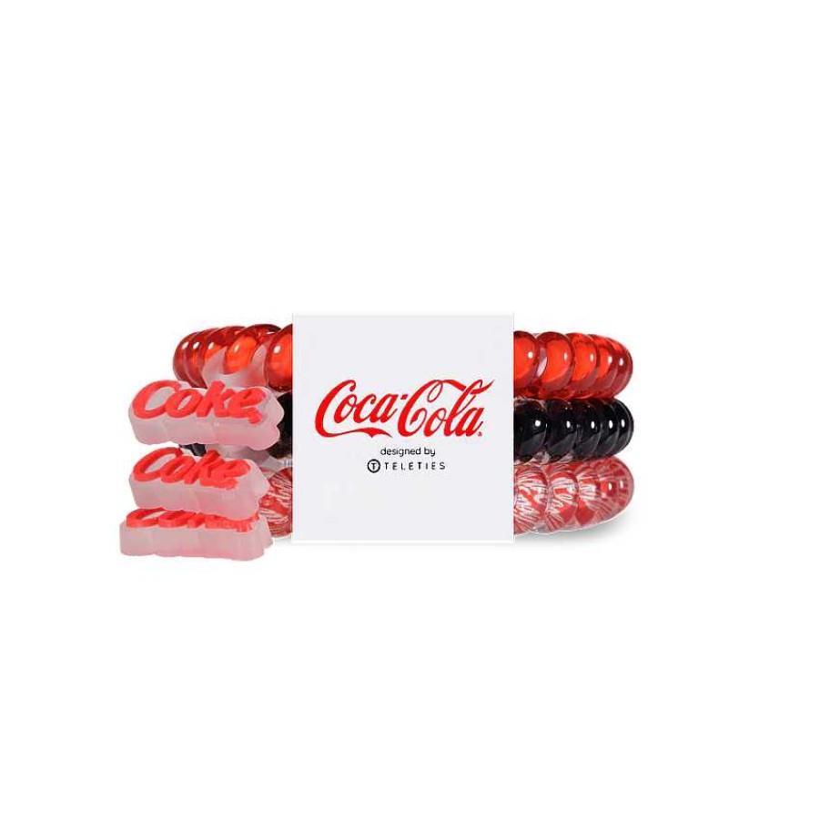 Accessories Teleties Hair Ties & Clips | Teleties Hair Tie - Small Band Pack Of 3 - Enjoy Coca-Cola