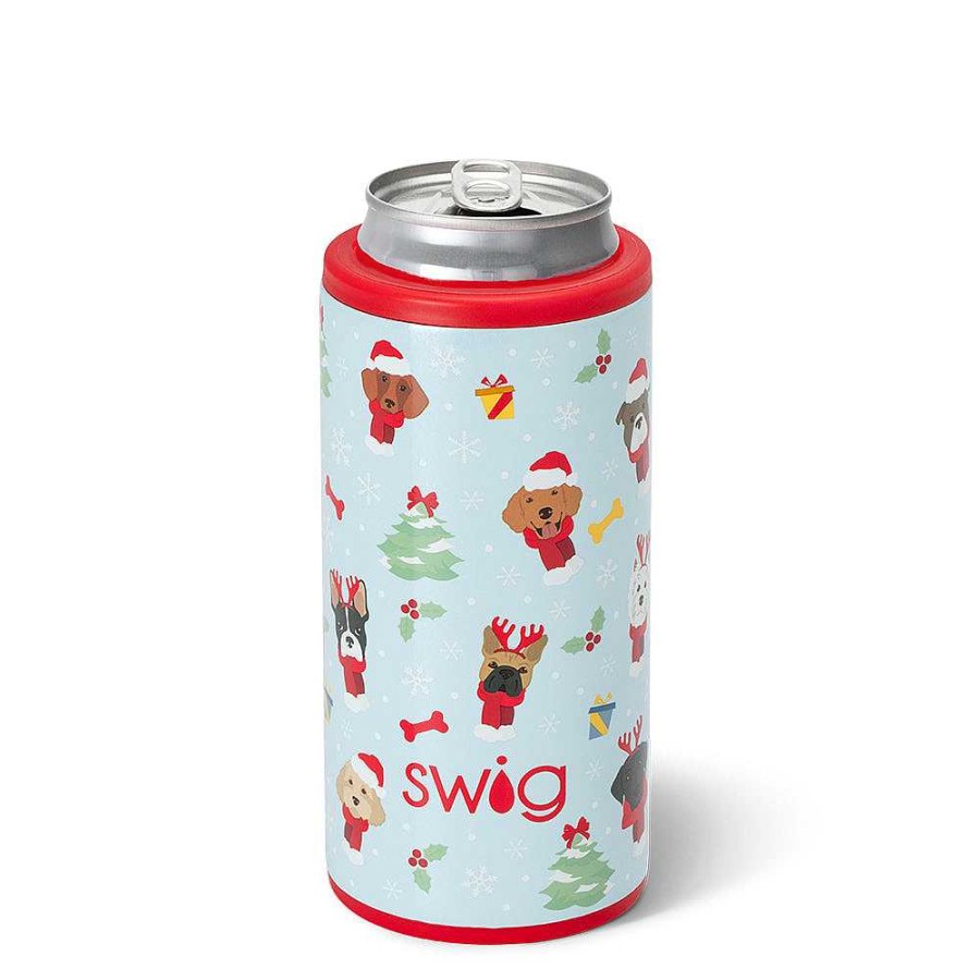 Home Decor Swig | Santa Paws 12 Oz Skinny Can Cooler By Swig