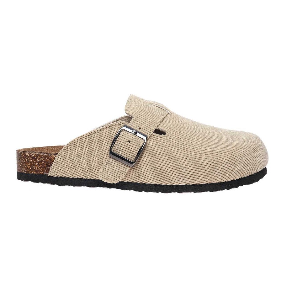 Shoes Olem Shoe Corp | Bria Corduroy Slip-On Buckle Clogs - Taupe