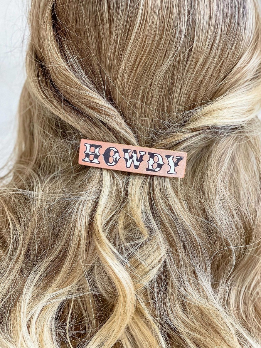 Accessories Prep Obsessed MOA Hair Ties & Clips | Howdy' Tooled Leather Hair Clip