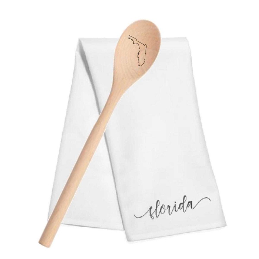 Home Decor Mary Square | Florida Tea Towel & Spoon Set