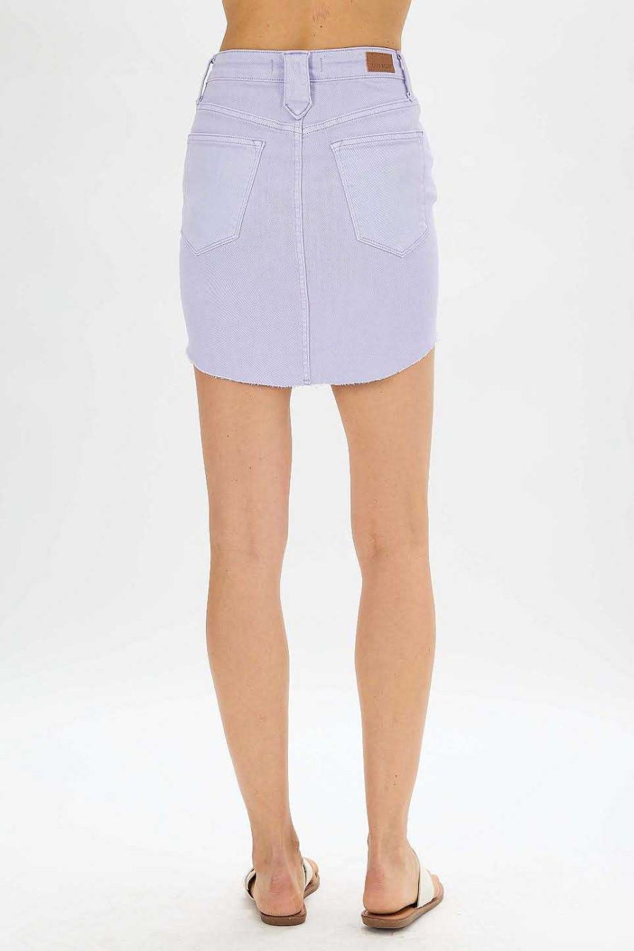 Clothing Little Details Skirts | Alex Denim Skirt - Lavender By Judy Blue