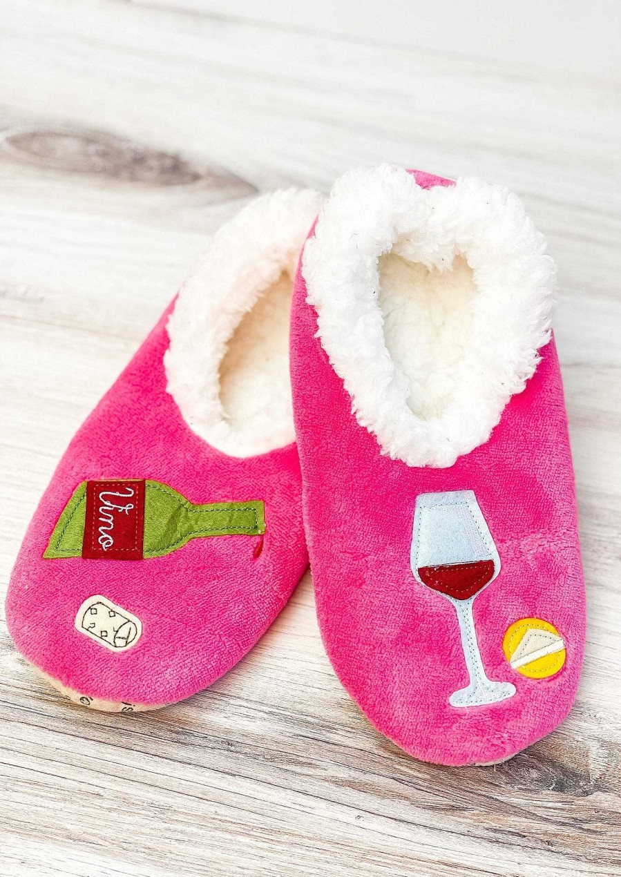 Shoes Snoozies! | Snoozies! Slippers - Wine O'Clock Hot Pink