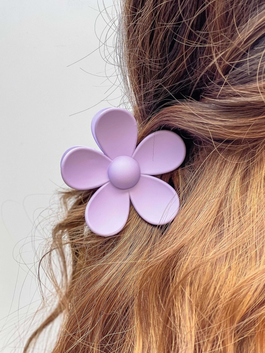 Accessories Prep Obsessed JJ Hair Ties & Clips | Flower-Shaped Hair Clip - Lavender