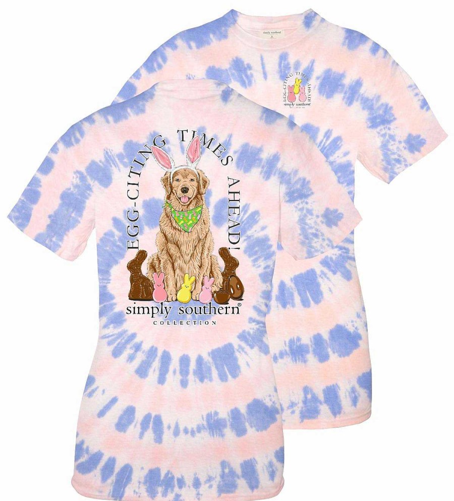 Clothing Simply Southern Short Sleeve | Egg-Citing Times Ahead' Short Sleeve Tie Dye Tee By Simply Southern