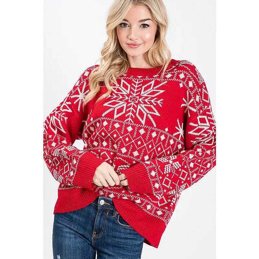 Clothing IH Sale Sweaters | Red Selburose Snowflake Sweater