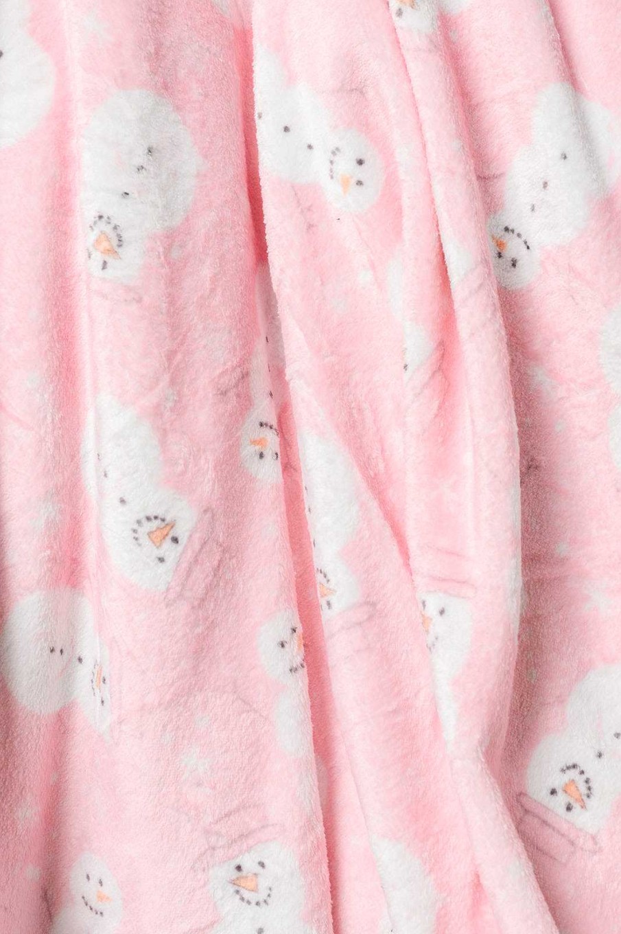 Home Decor Ave Shops | Holiday Fleece Blanket In Pink Snowman