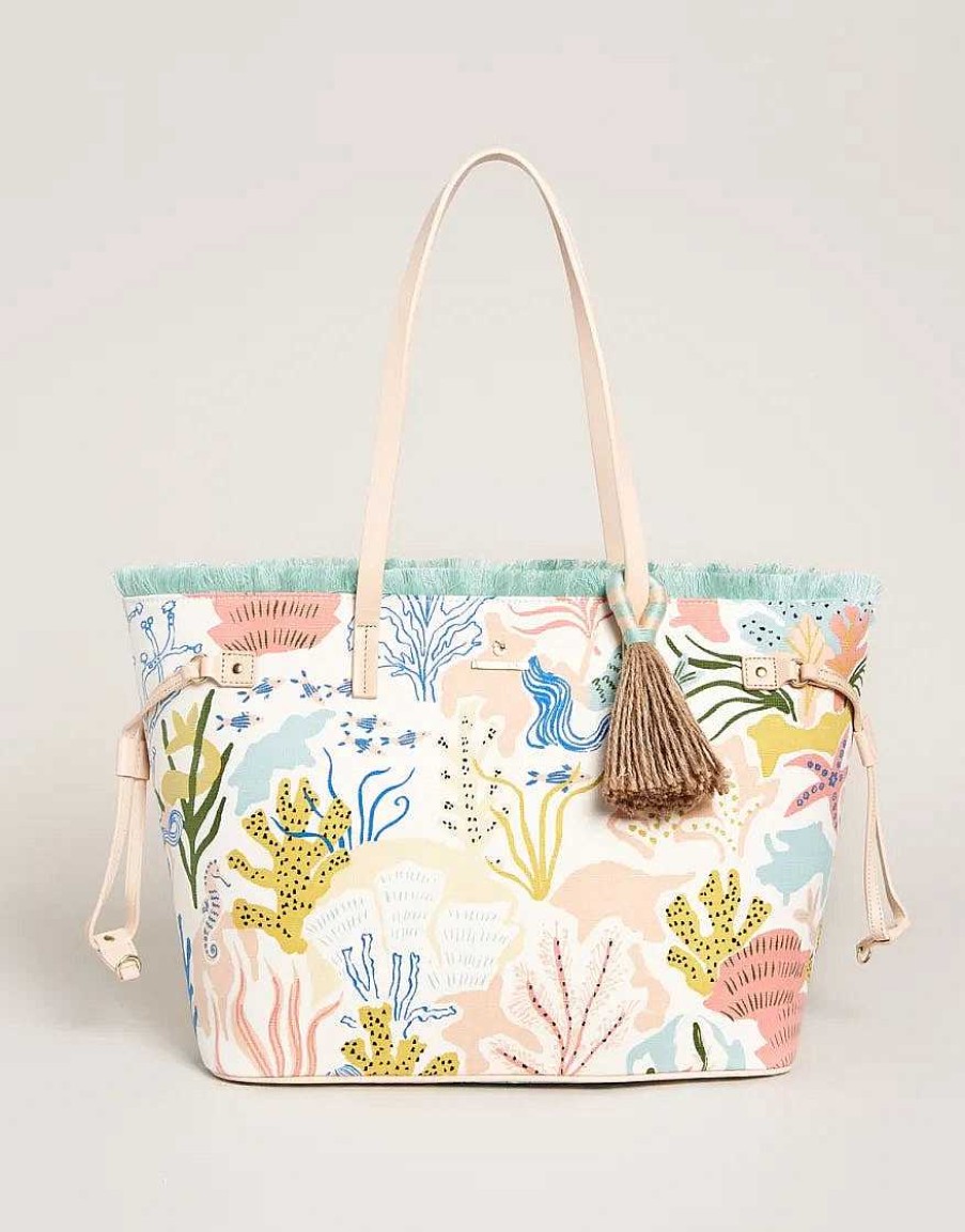 Accessories Spartina Tote Bags | Mermaid Sea Jetsetter Tote By Spartina