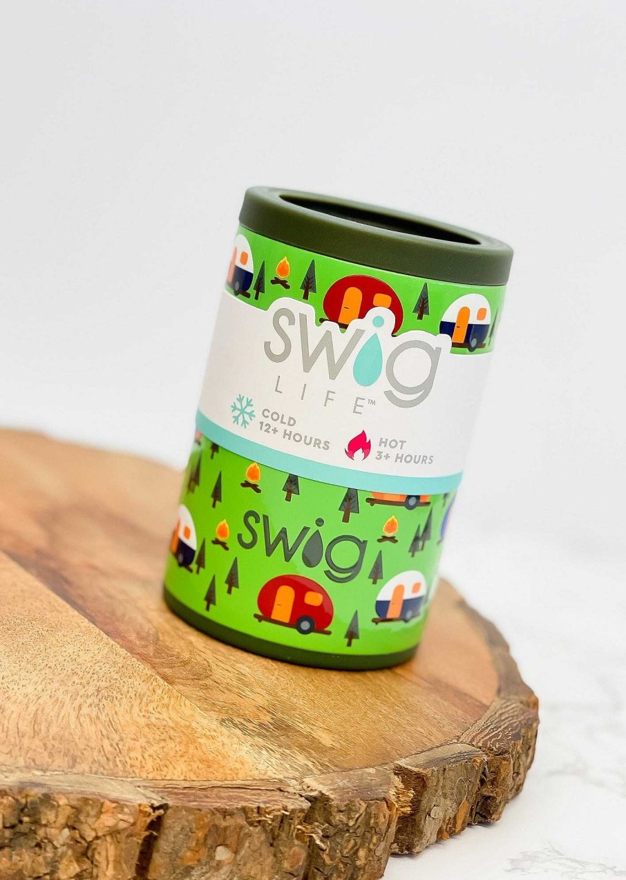 Home Decor Swig | Happy Camper 12 Oz Can & Bottle Cooler By Swig