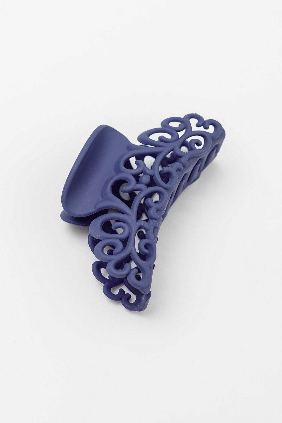 Accessories Ave Shops Hair Ties & Clips | Lace Detail Claw Clip In Navy (Ships In 1-2 Weeks)