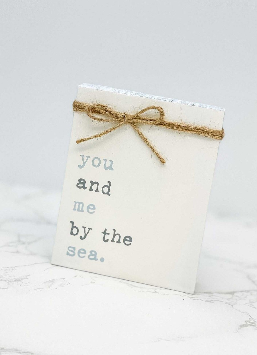 Home Decor Collins | You And Me By The Sea' Block Sign