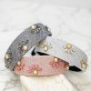 Accessories Prep Obsessed TL Headbands | Pearl Flower Headband - Dark Gray