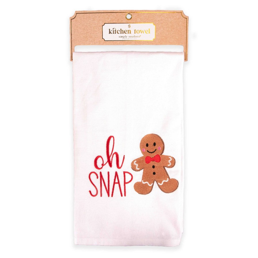 Home Decor Simply Southern | Oh Snap' Gingerbread Kitchen Towel By Simply Southern