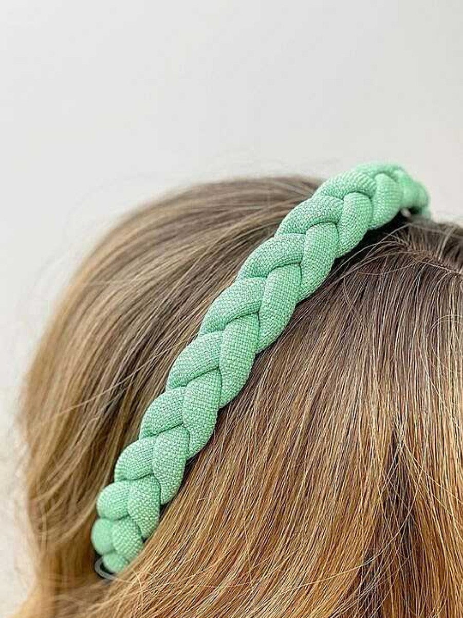 Accessories Prep Obsessed FC Hair Ties & Clips | Textured Braid Headband - Green