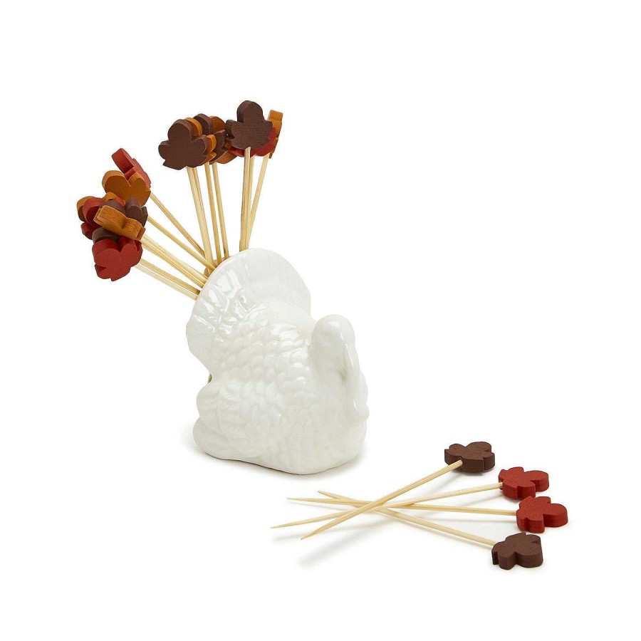 Home Decor Two's Company | Turkey'S Feather Toothpick Holder