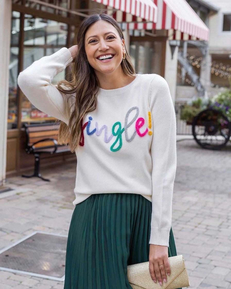 Clothing Grace and Lace Sweaters | Jingle!' Festive Holiday Sweater By Grace & Lace (Ships In 2 Weeks)