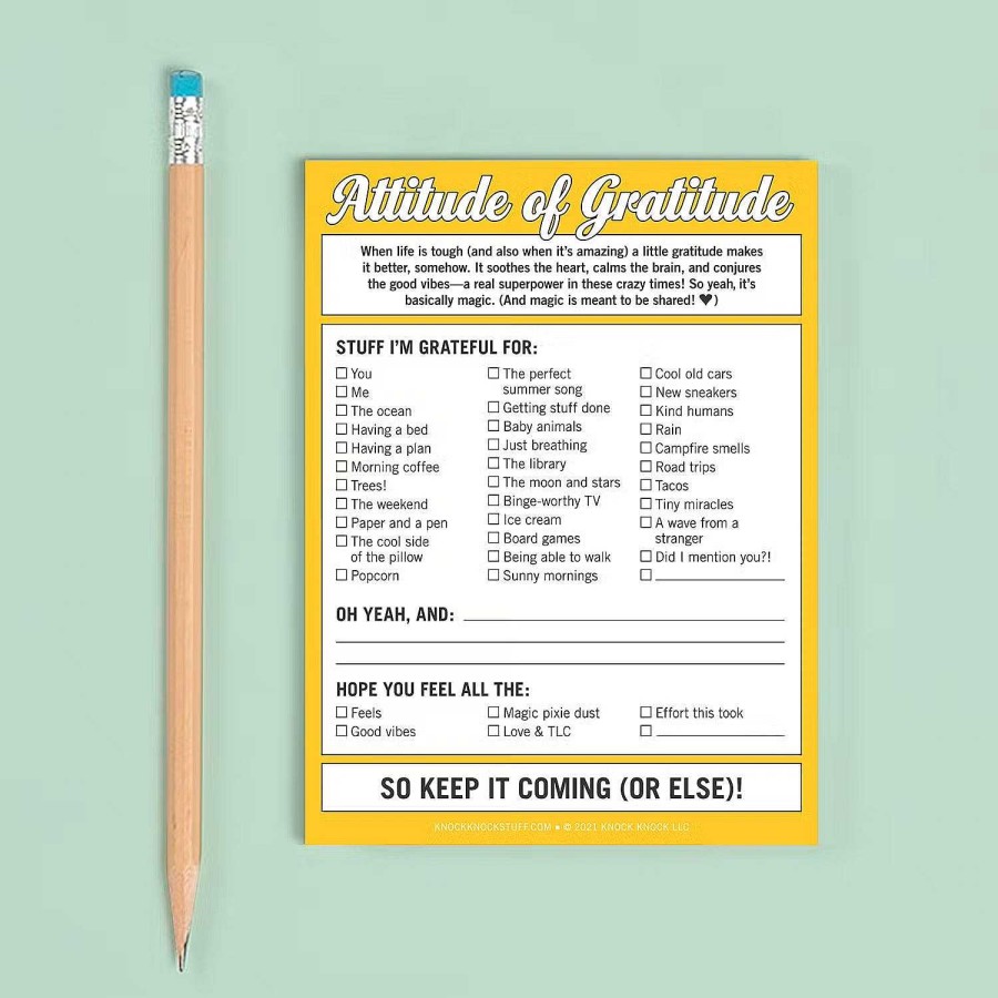 Home Decor Knock Knock | Attitude Of Gratitude' Nifty Note Pad