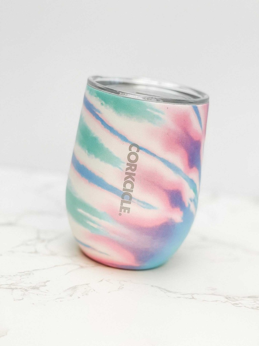 Home Decor Corkcicle | Coastal Swirl 12 Oz Stainless Steel Stemless Tumbler By Corkcicle