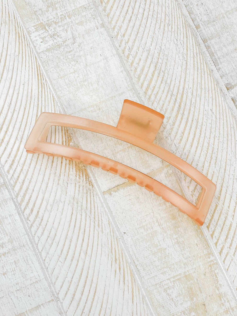 Accessories Prep Obsessed FC Hair Ties & Clips | Giant Frosted Claw Clip - Peach