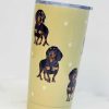 Home Decor E&S Pets | Black Dachshund Stainless Steel Tumbler