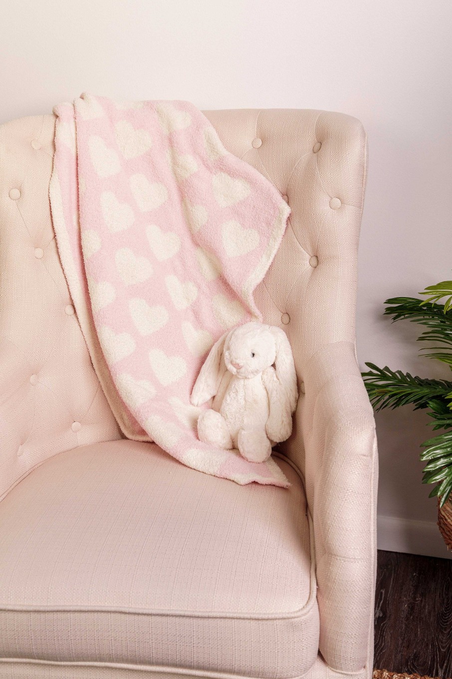 Home Decor Prep Obsessed JTC | Luxury Cozy Baby Blanket - Pink Hearts