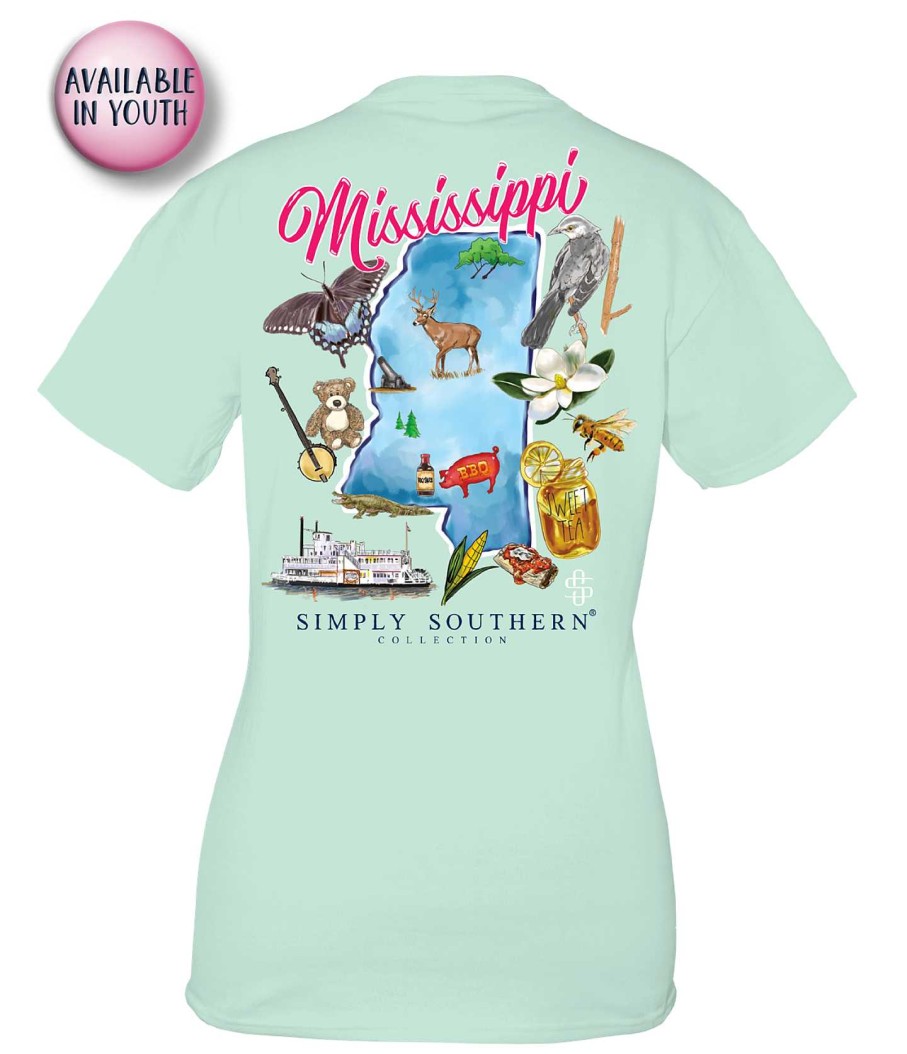 Clothing Simply Southern Short Sleeve | Youth Mississippi State Short Sleeve Tee By Simply Southern