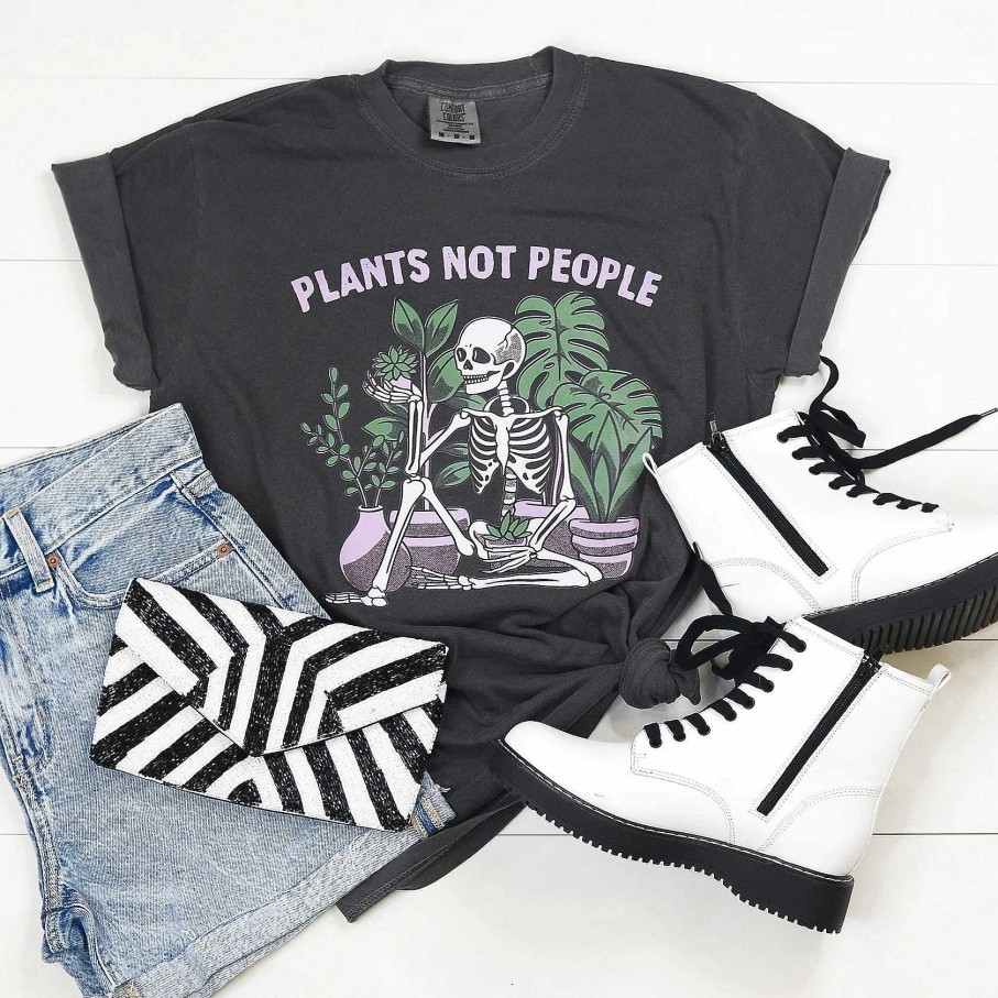 Clothing Mugsby Graphic Tees | Plants Not People' Skeleton Short Sleeve Tee By Mugsby