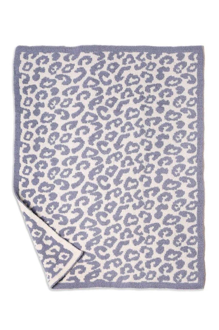 Home Decor Prep Obsessed JTC | Luxury Cozy Kids Blanket - Blue Leopard