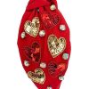 Accessories Prep Obsessed GS Headbands | Red Sequin Hearts Knotted Headband