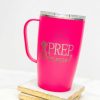 Home Decor Swig | Hot Pink Prep Obsessed 18 Oz Stainless Steel Travel Mug By Swig