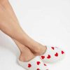 Shoes Shiraleah | Hearts Slippers - Ivory & Red