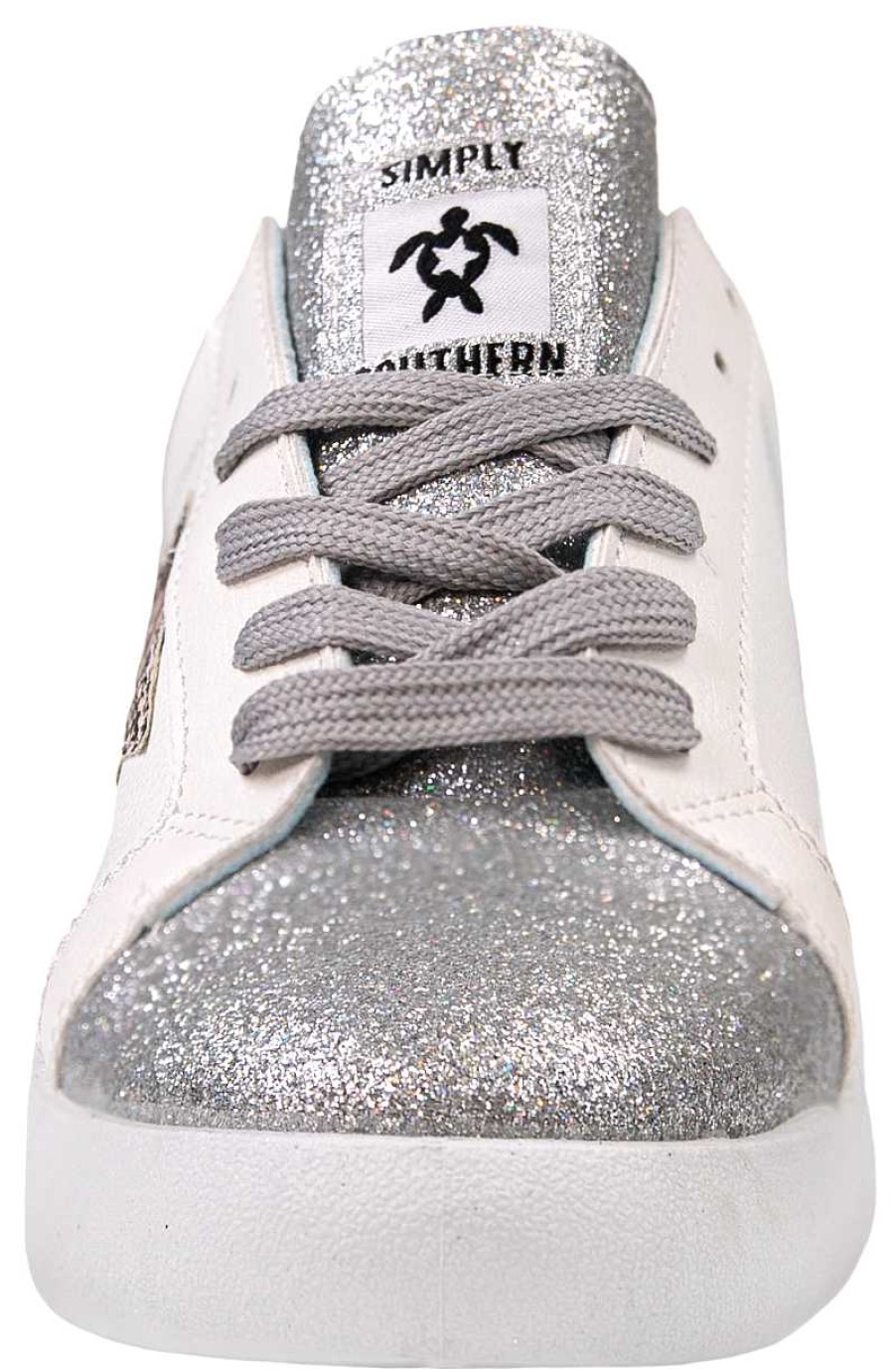 Shoes Simply Southern | Silver Glitter Star Sneakers By Simply Southern