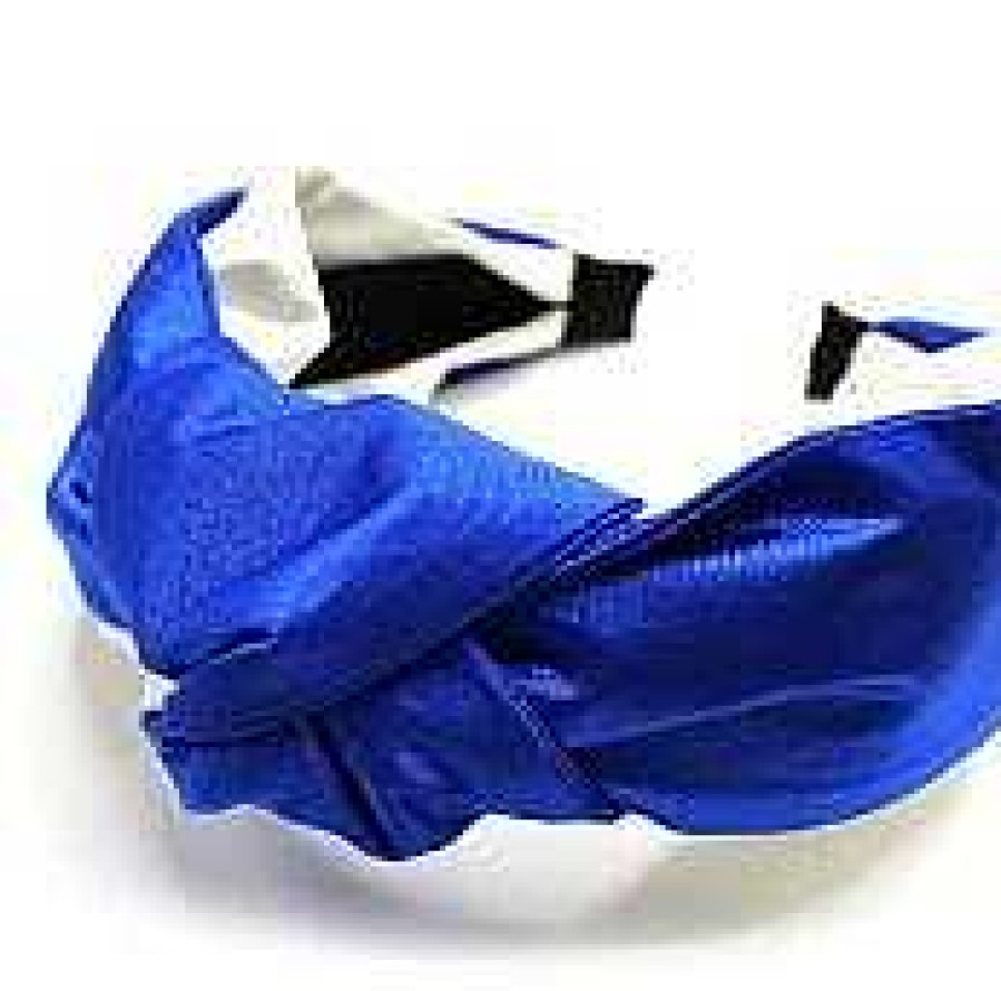 Accessories Prep Obsessed W&T Hair Ties & Clips | Jumbo Puffy Knotted Headbands - Blue & White