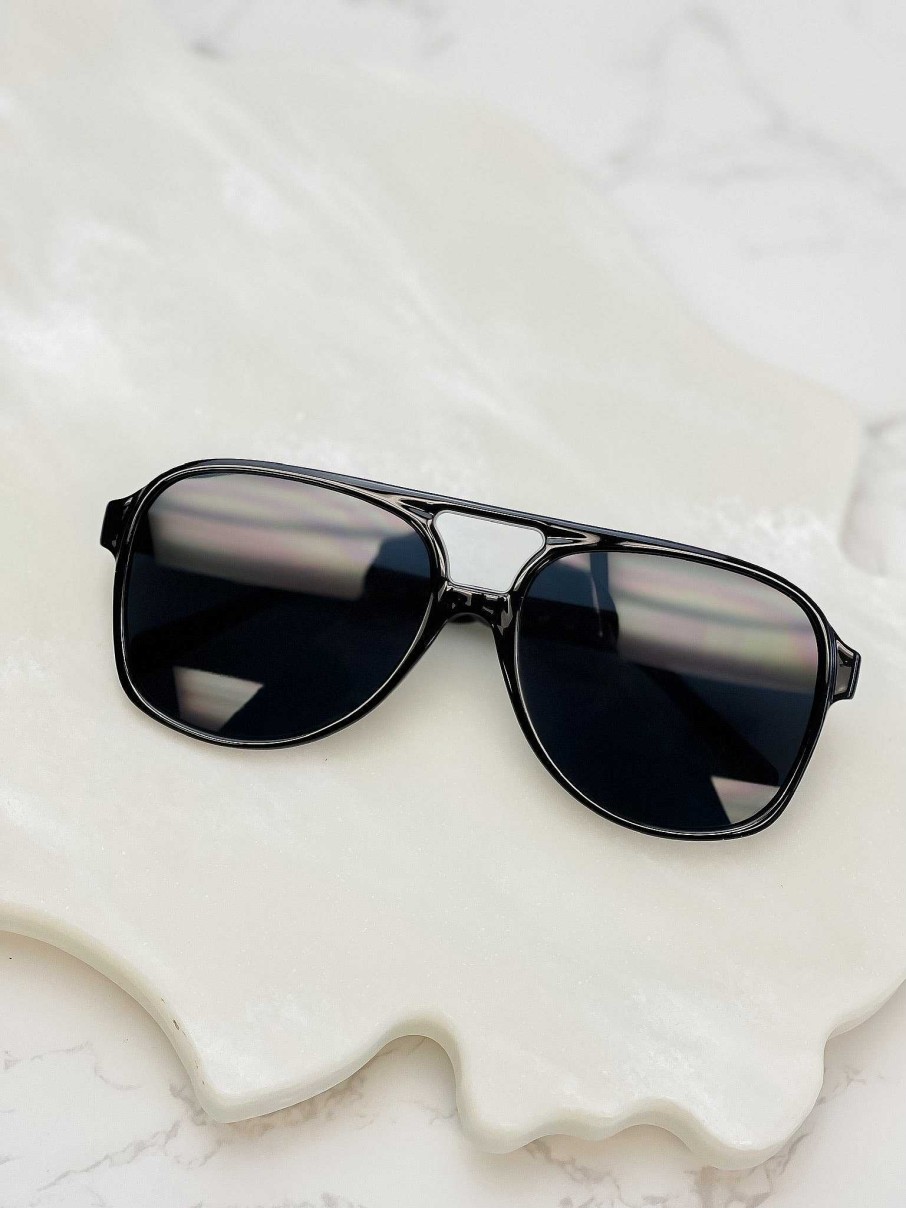 Accessories Prep Obsessed MAX | Fallon Aviator Sunglasses - Black