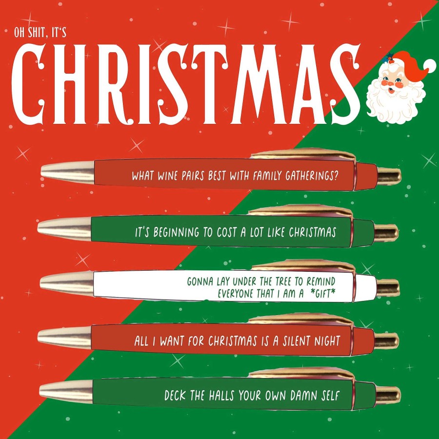 Home Decor Fun Club | Oh Sh*T, It'S Christmas' Pen Set