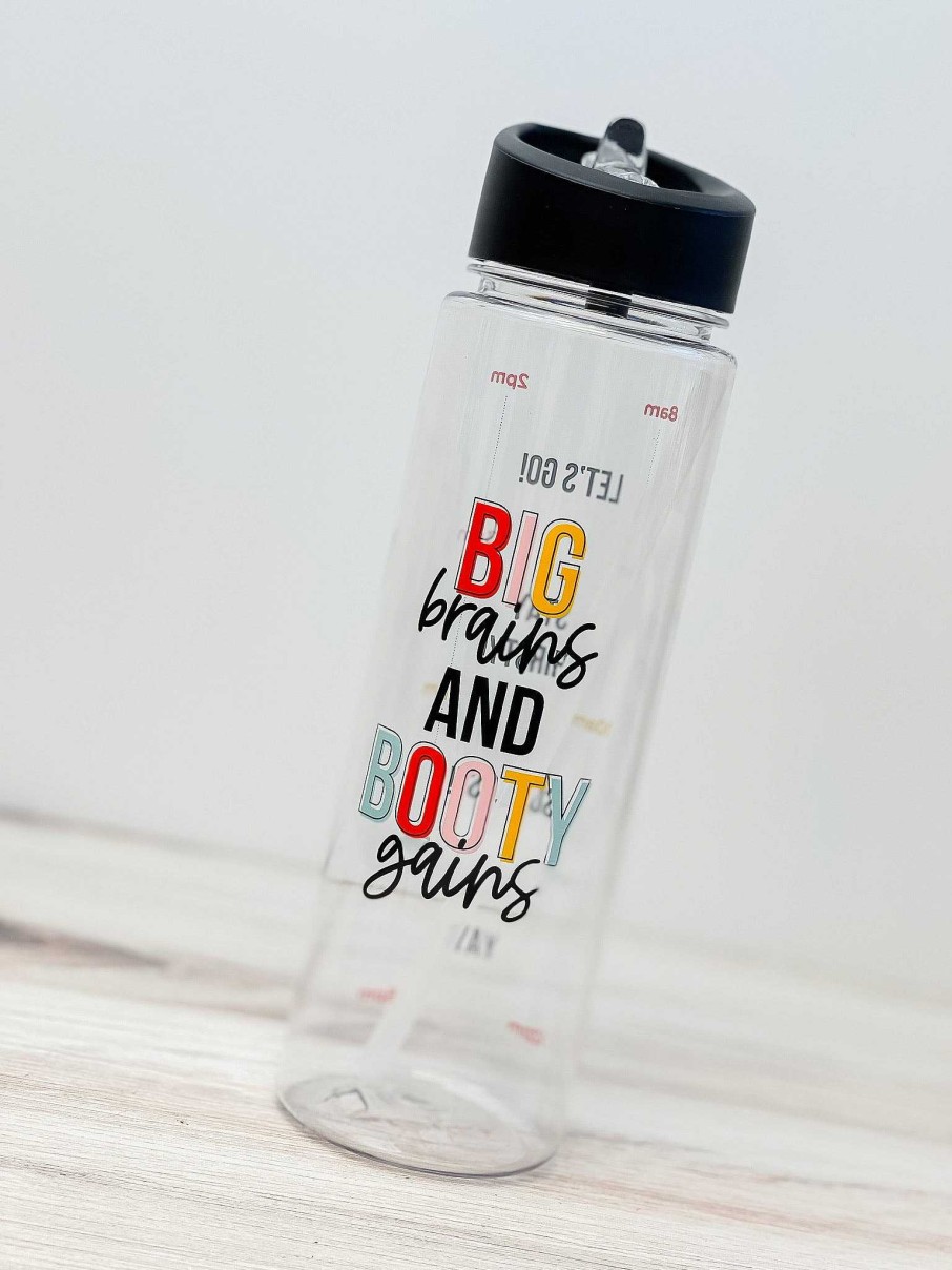 Home Decor Totalee Gift | Big Brains And Booty Gains' Tritan Water Bottle