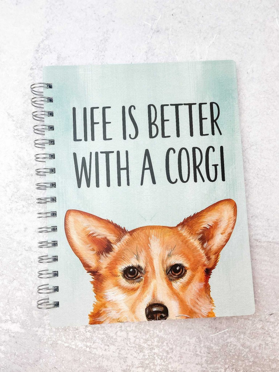 Home Decor Primitives By Kathy | Corgi Spiral Notebook