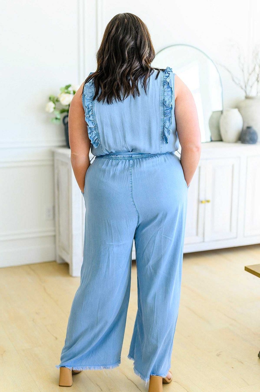 Clothing LDW Sale Rompers & Jumpsuits | Johanna Chambray Jumpsuit