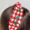 Accessories Prep Obsessed JS Headbands | Glitter Christmas Tree Embellished Top Knot Headband - Red & White