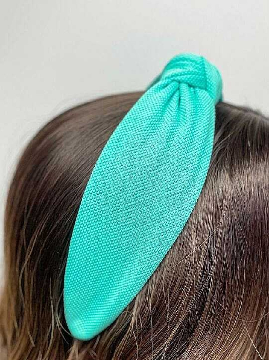 Accessories Prep Obsessed U&I Headbands | Solid Knit Top Knot Headband - Turquoise