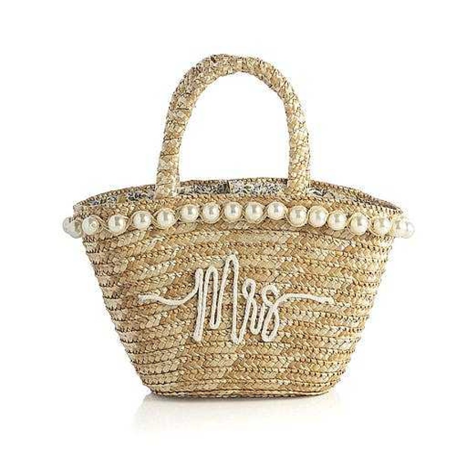 Accessories Shiraleah Tote Bags | Perla 'Mrs' Natural Mini Tote