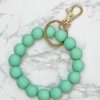 Accessories Prep Obsessed TL Wristlets & Clutches | Stretch Wood Bead Wristlet Keychain - Mint