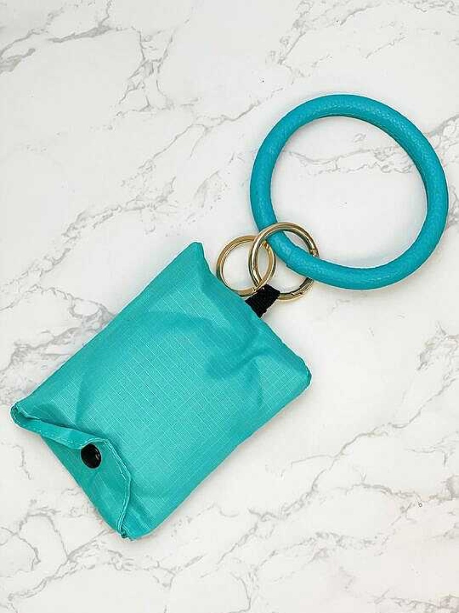 Accessories Prep Obsessed MONT Tote Bags | Reusable Tote Key Ring - Turquoise