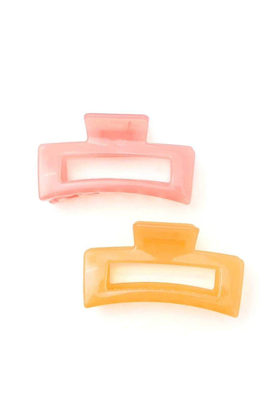 Accessories Ave Shops Hair Ties & Clips | Jelly Rectangle Claw Clip In Sherbet (Ships In 1-2 Weeks)